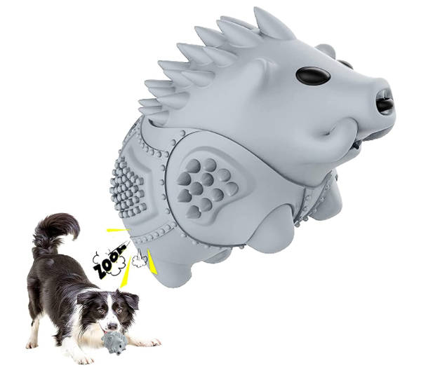 Dog Toys Aggressive Chewers, Durable Indestructible Teeth Brushing of Porcupine Model for Anxiety Relieving