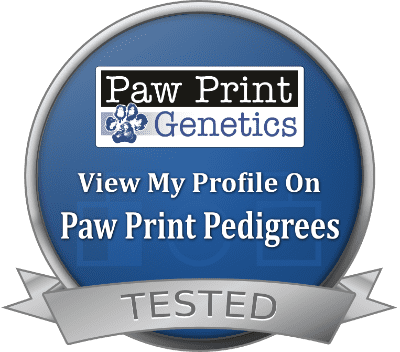 Paw Print Genetics Tested badge